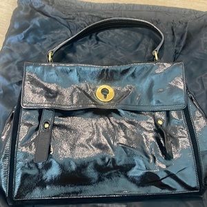 YSL black patent leather bag